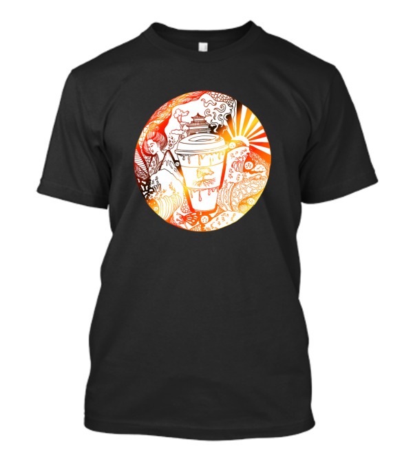 Gold And White Coffee Sunrise Japan T-Shirt