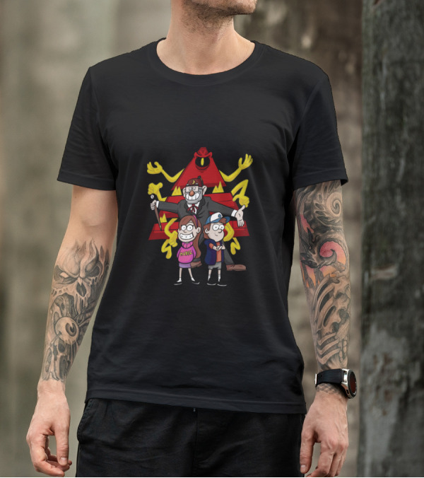 Gravity Falls Bill Cipher And Mystery Shack Crew Adventures T-Shirt