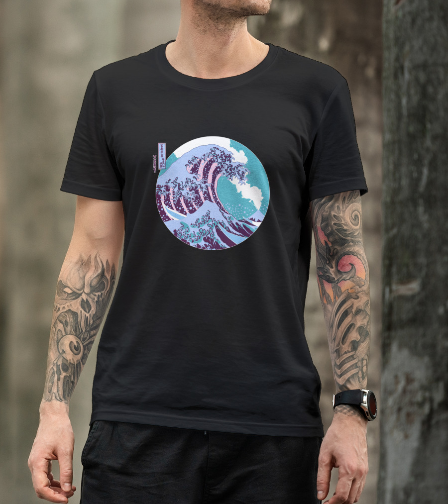 Great Wave Off Kanagawa Eruption Fuji T-Shirt