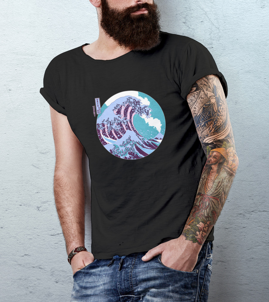 Great Wave Off Kanagawa Eruption Fuji T-Shirt