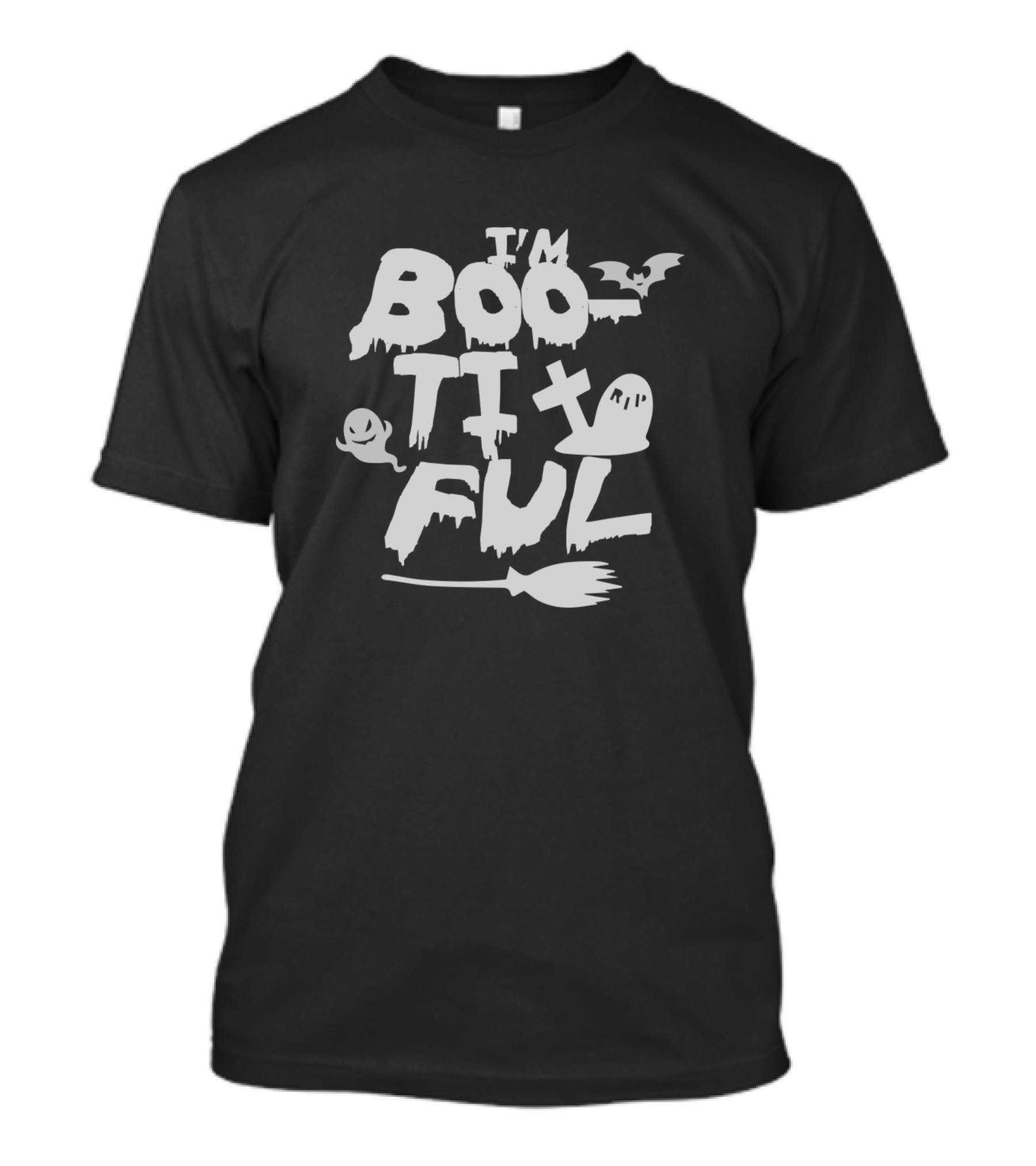 I'm Bootiful Halloween Bat Ghost Cross Broomstick T-Shirt