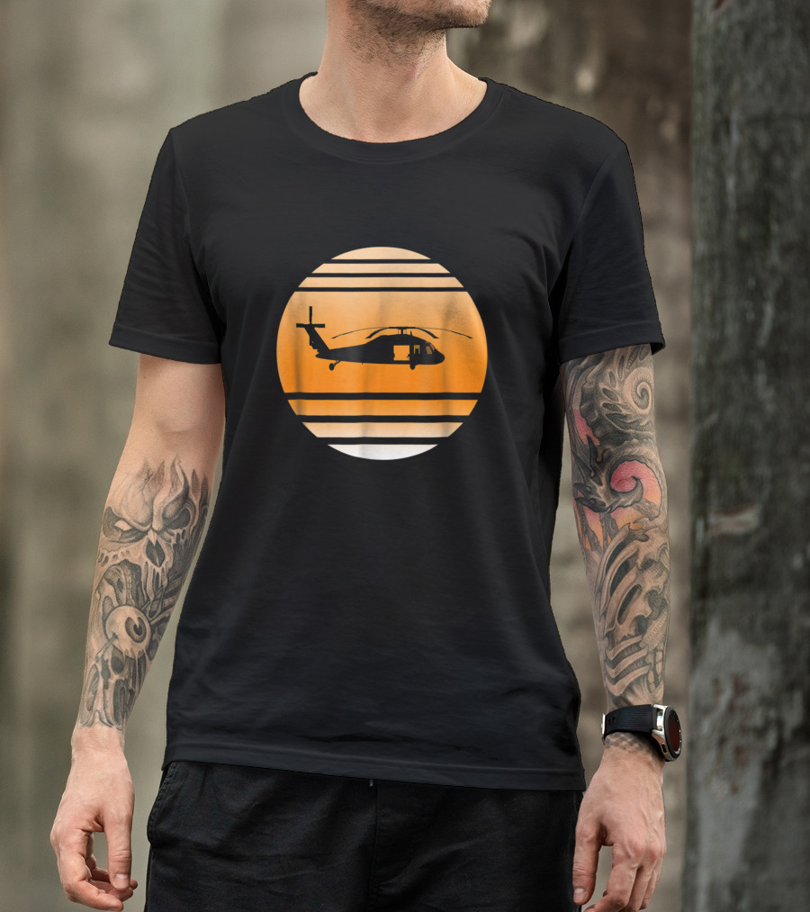 Black Hawk Helicopter Pilot Sunset T-Shirt