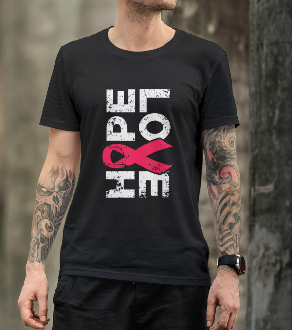 Hope Love Red Ribbon Hemophilia Awareness Warrior T-Shirt