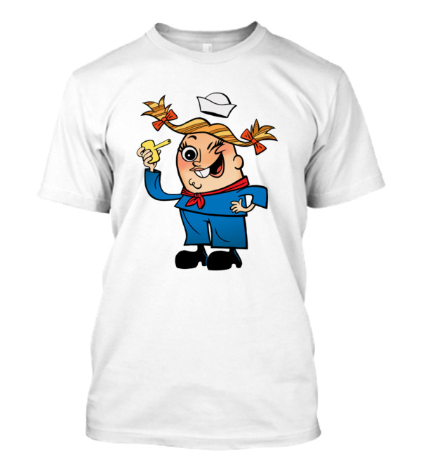 The Sailor Sally Show Nautical Cartoon Character With Sailor Hat And Whistle T-Shirt