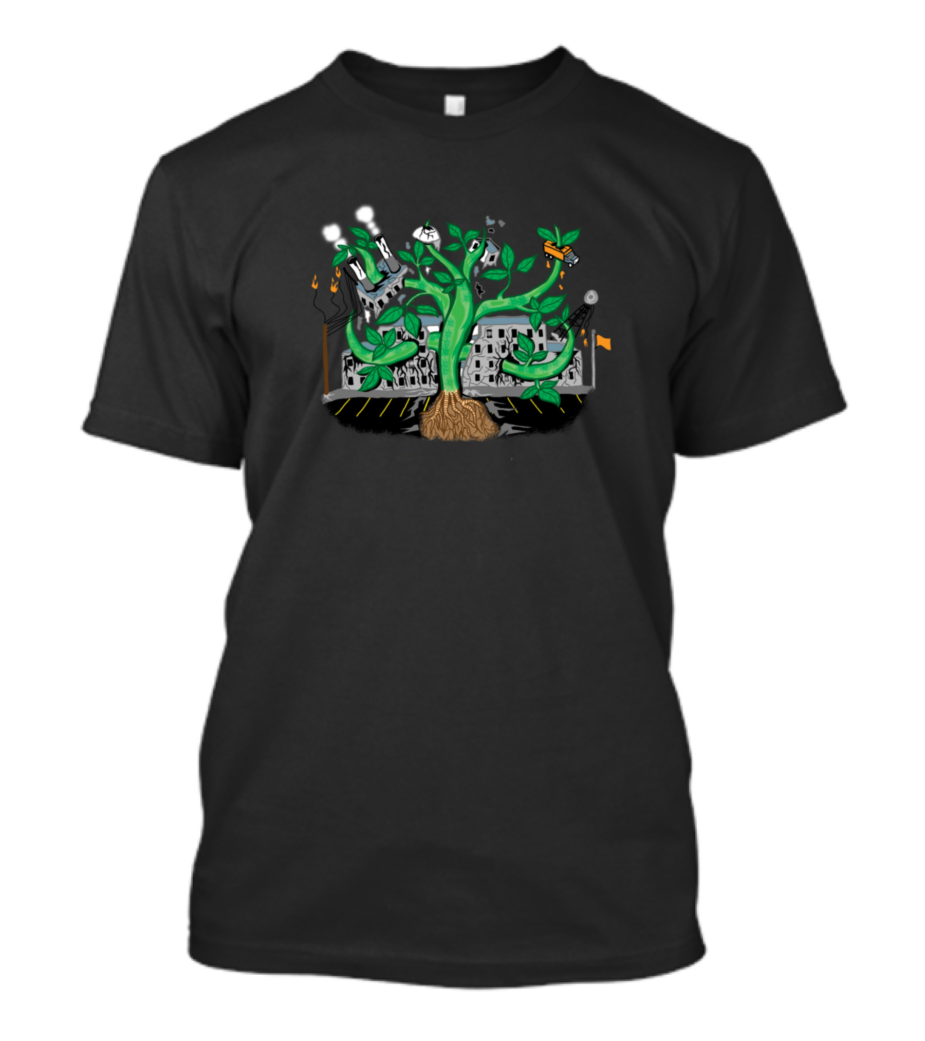 Power Plant Nature Reclaims The Industrial Landscape T-Shirt