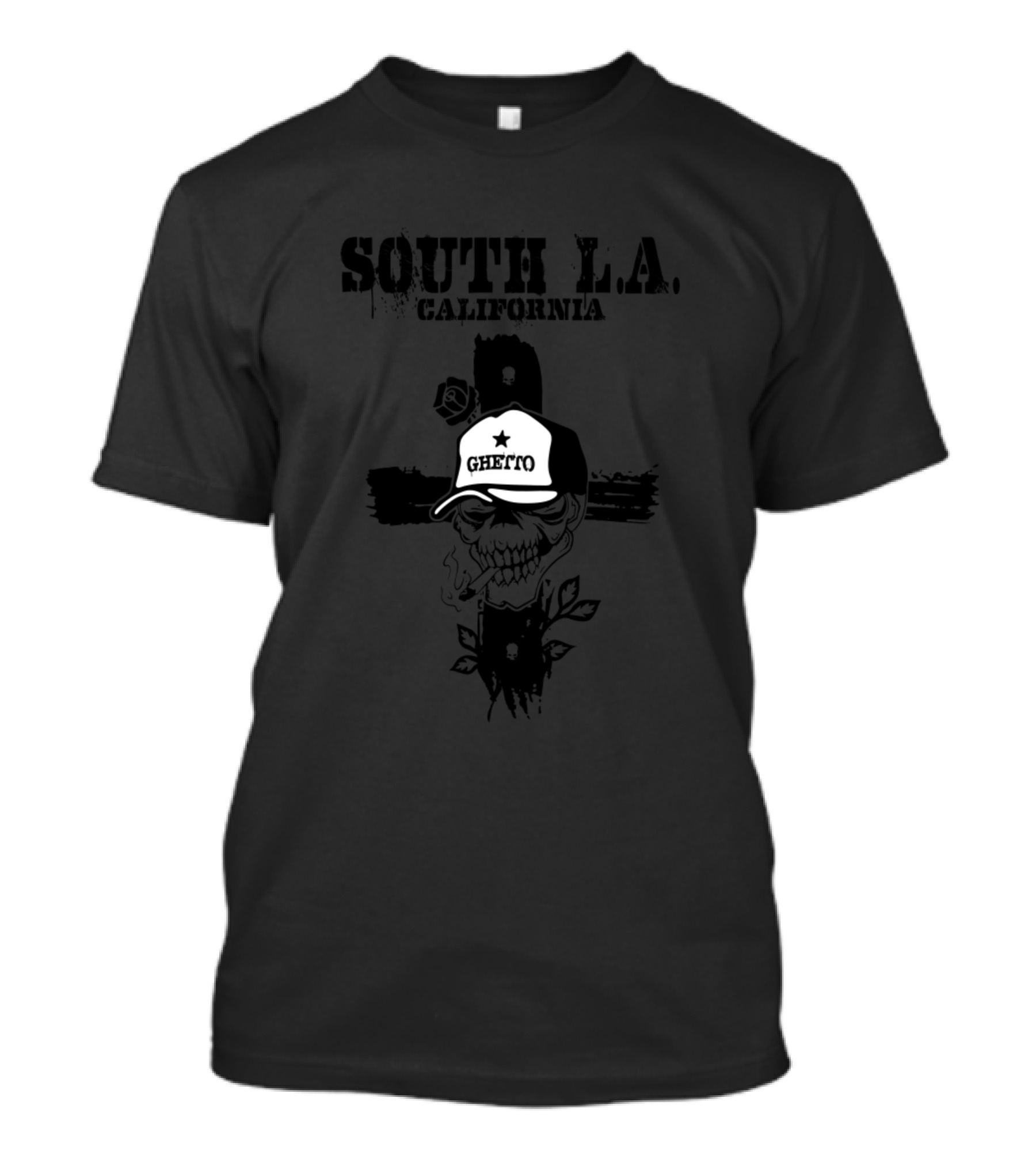 South L.A. California Ghetto Skull T-Shirt