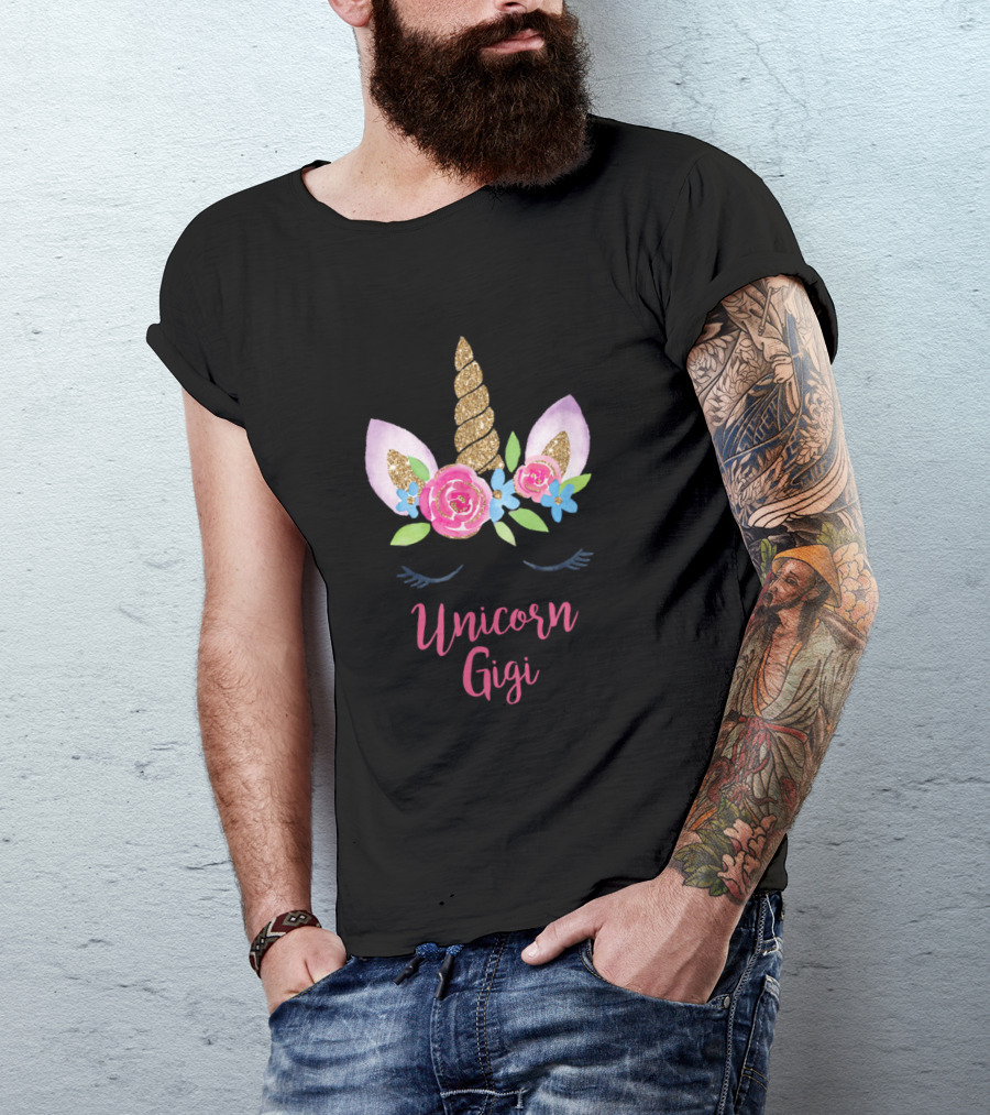 Unicorn Gigi Grandma Cutest Birthday Costume T-Shirt