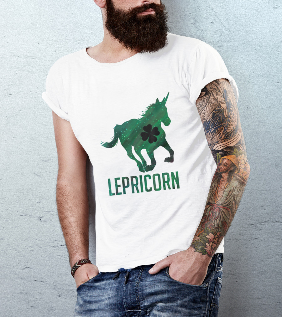 Lepricorn Unicorn With Clover T-Shirt