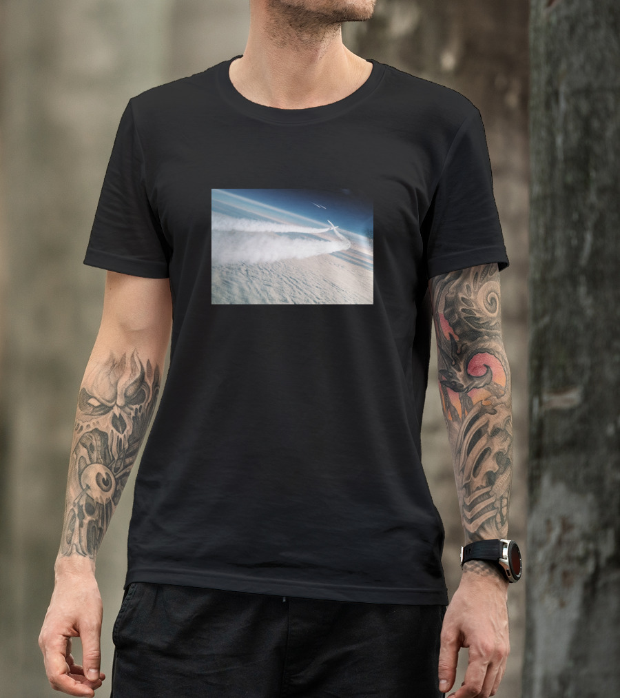 Interception Contrail Sky View Airplane Scene T-Shirt