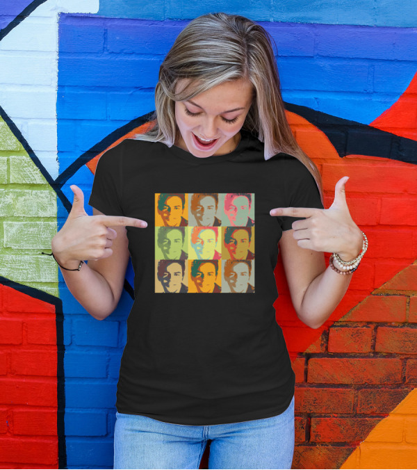 Johnny Mathis Pop Art Multicolor Portrait Squares T-Shirt