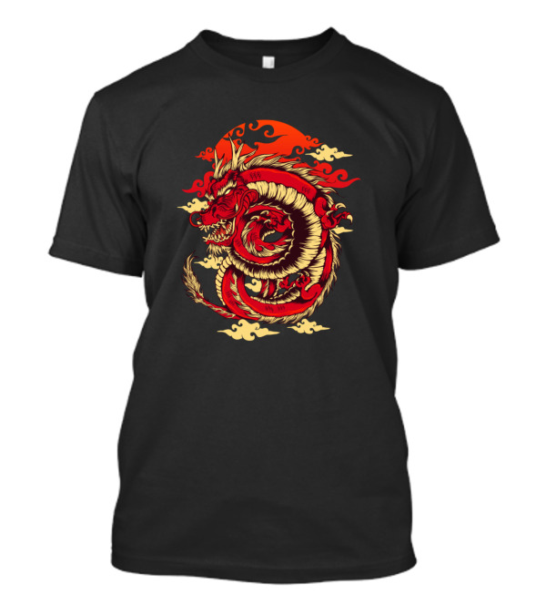 Legendary Red Dragon Celestial Fire Spiral T-Shirt