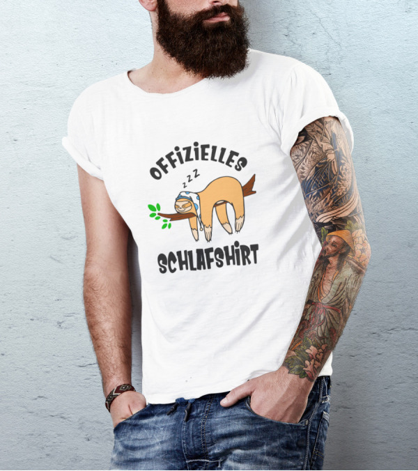 Offizielles Schlafshirt Lustiges Faultier Langschläfer Schlaf Zzz T-Shirt