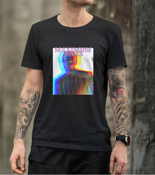 Maximum Vibes Trippy Multicolor Overlay T-Shirt