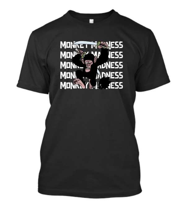 Monkey Madness Sword-Wielding Chimp Repetition T-Shirt