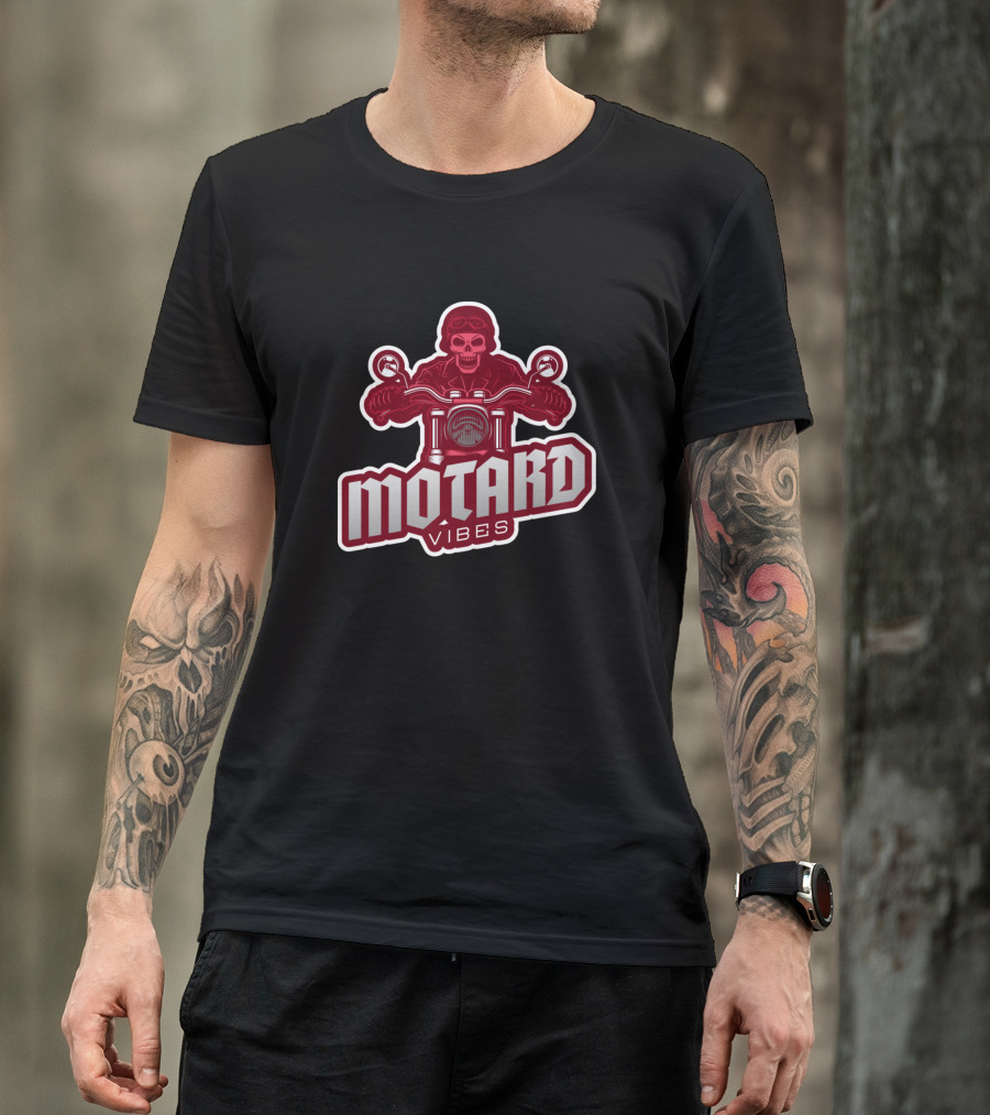 Motard Vibes Skull Rider Motorcycle T-Shirt