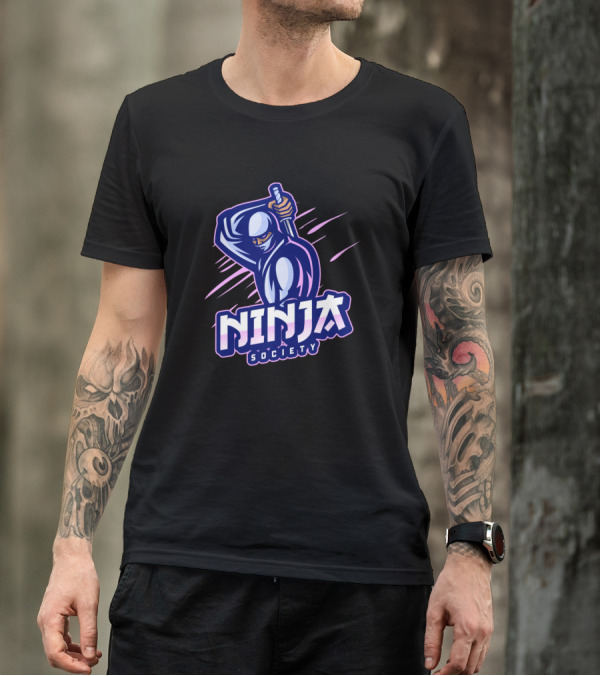 Ninja Society Warrior Illustration With Sword T-Shirt