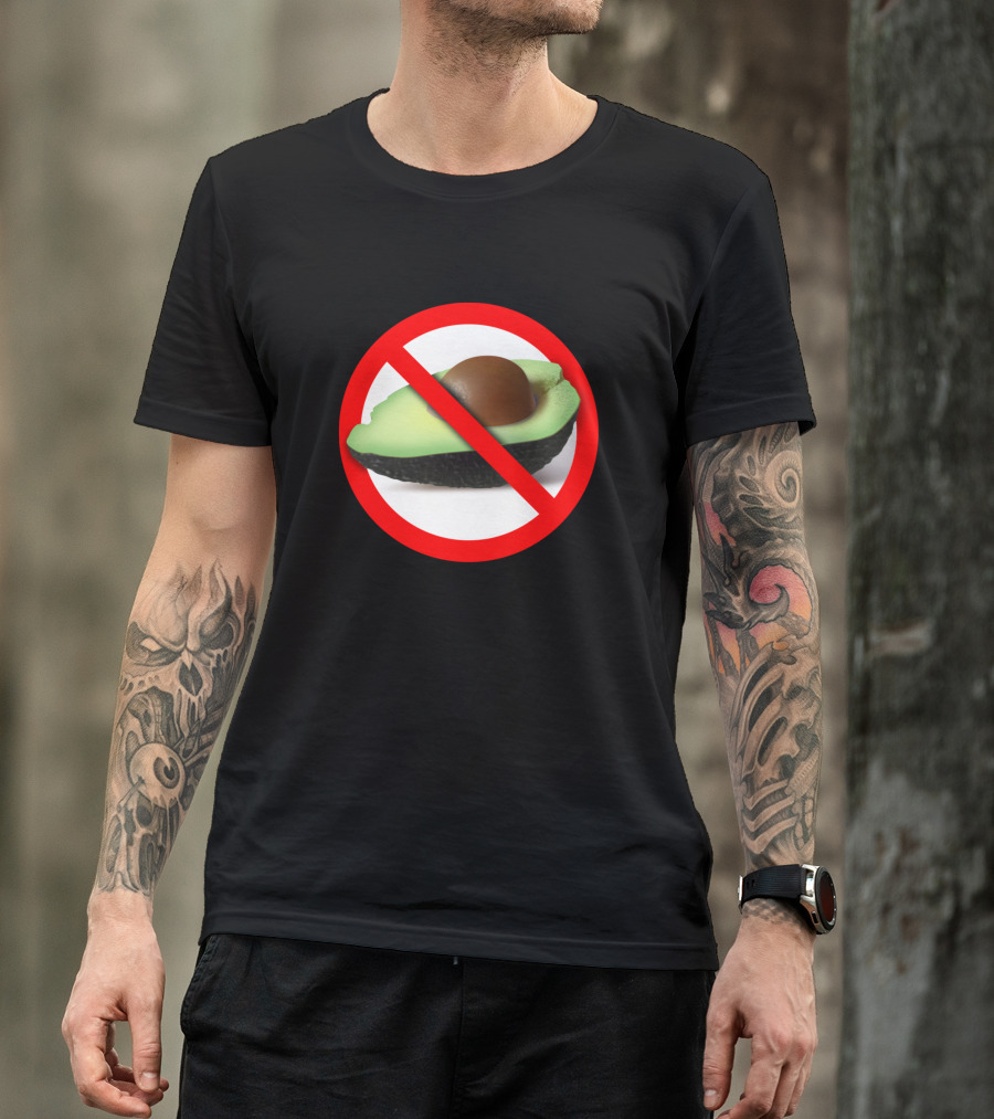 No Avocado Symbol Crossed Out Red Circle T-Shirt