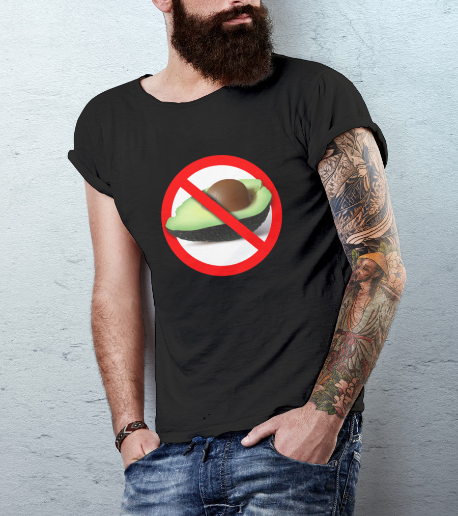 No Avocado Symbol Crossed Out Red Circle T-Shirt