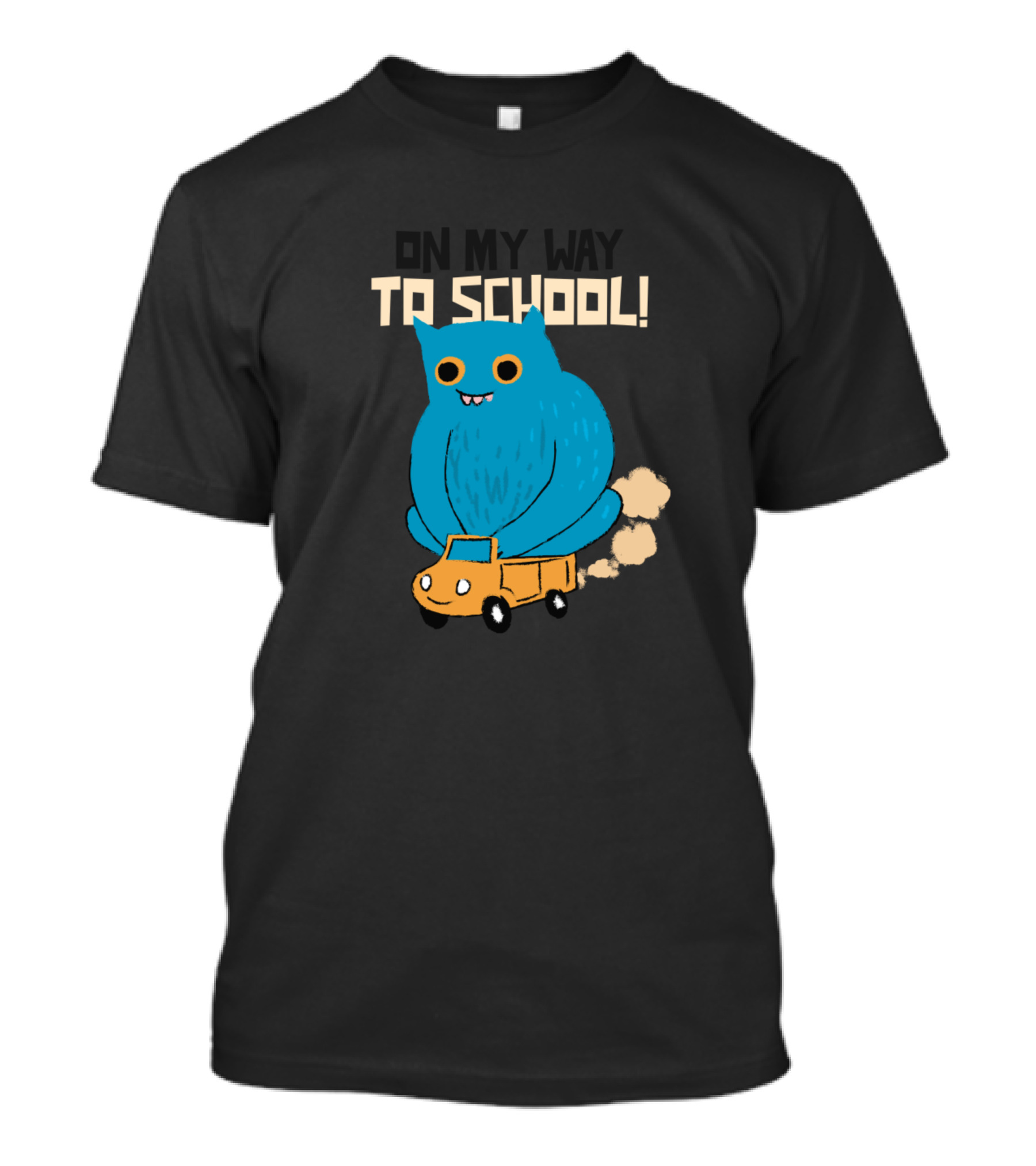 ON MY WAY TO SCHOOL TOY TRUCK WITH BLUE MONSTER T-Shirt