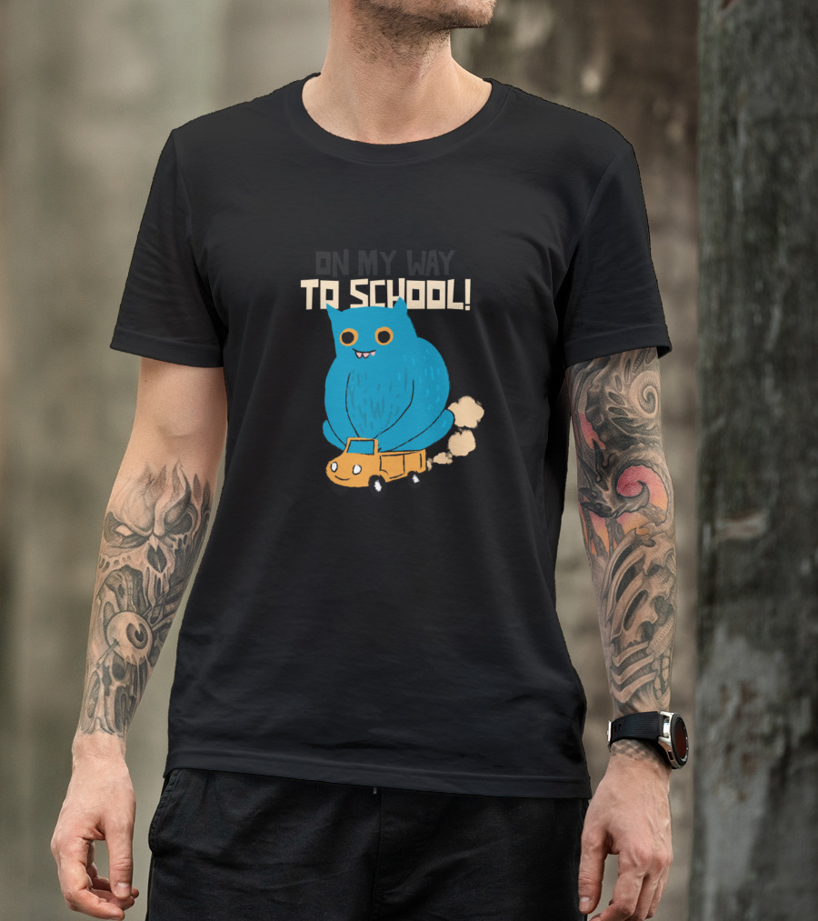 ON MY WAY TO SCHOOL TOY TRUCK WITH BLUE MONSTER T-Shirt