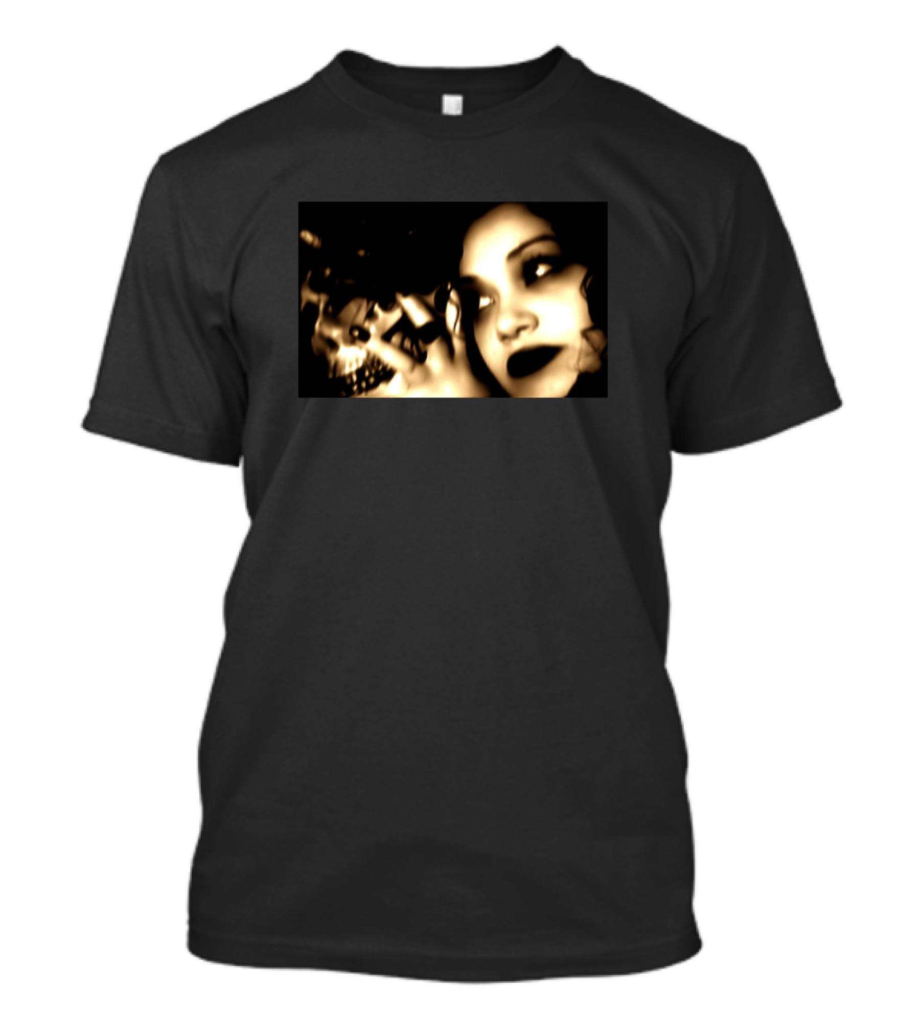 Pretty Goth Girl With Skull Dark Aesthetic T-Shirt