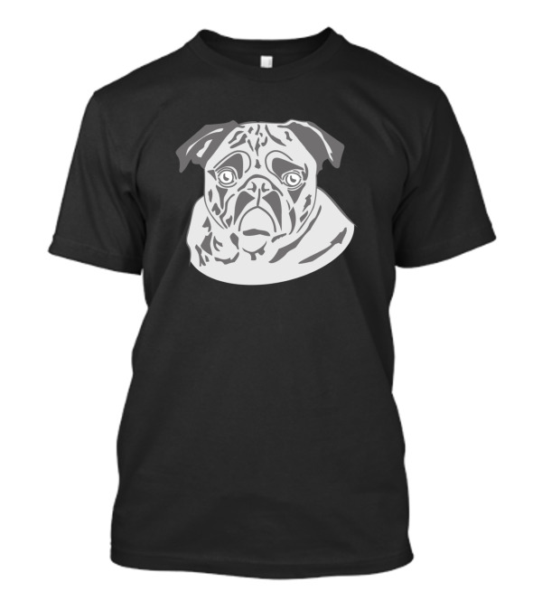Pug Face Gray Colors T-Shirt