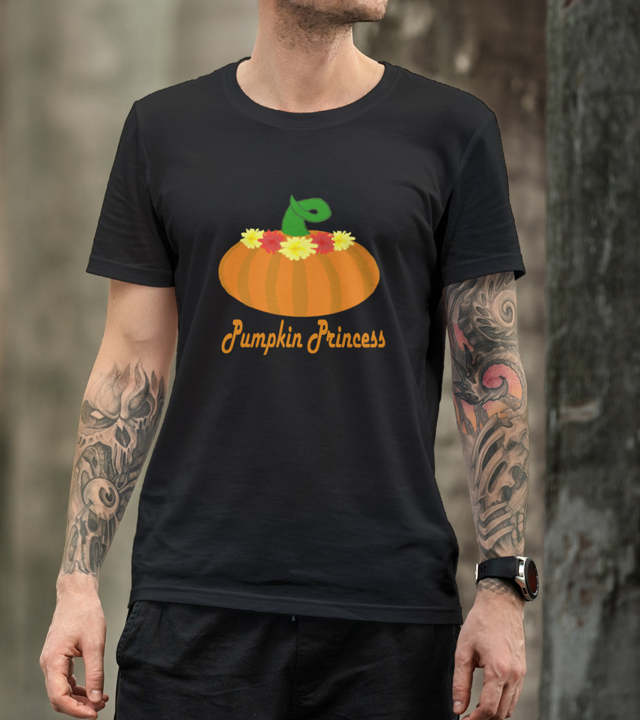 Pumpkin Princess Autumn Floral Crown T-Shirt