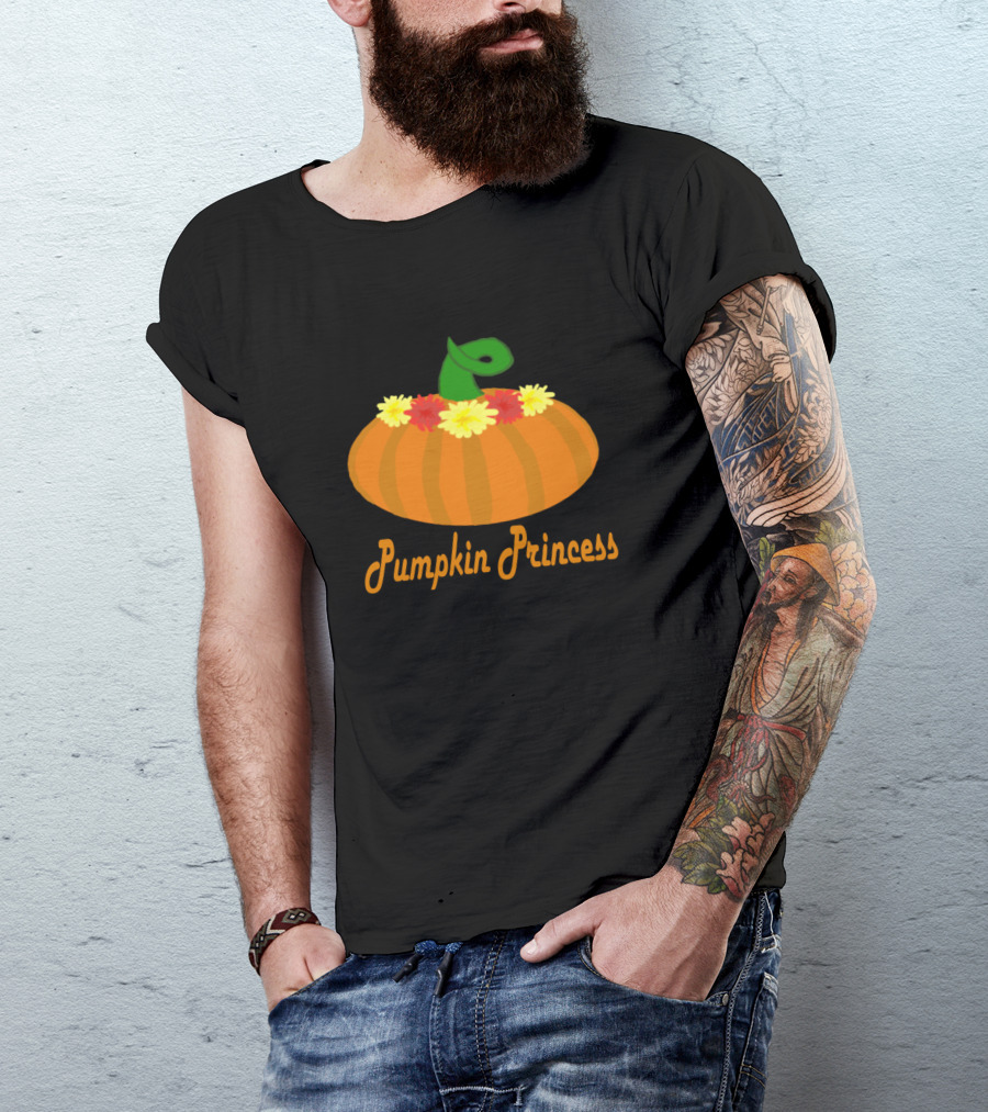 Pumpkin Princess Autumn Floral Crown T-Shirt