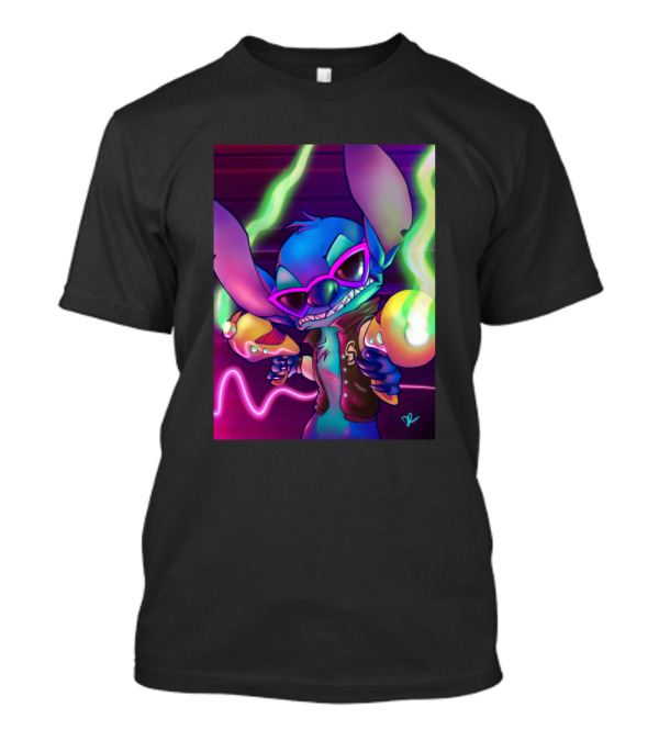 Retro Neon Stitch Laser Vibes T-Shirt