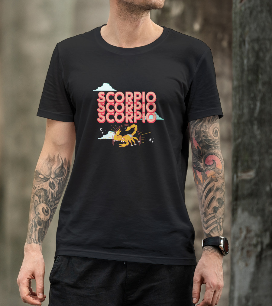 SCORPIO Zodiac Scorpion Cloud Night Sky T-Shirt