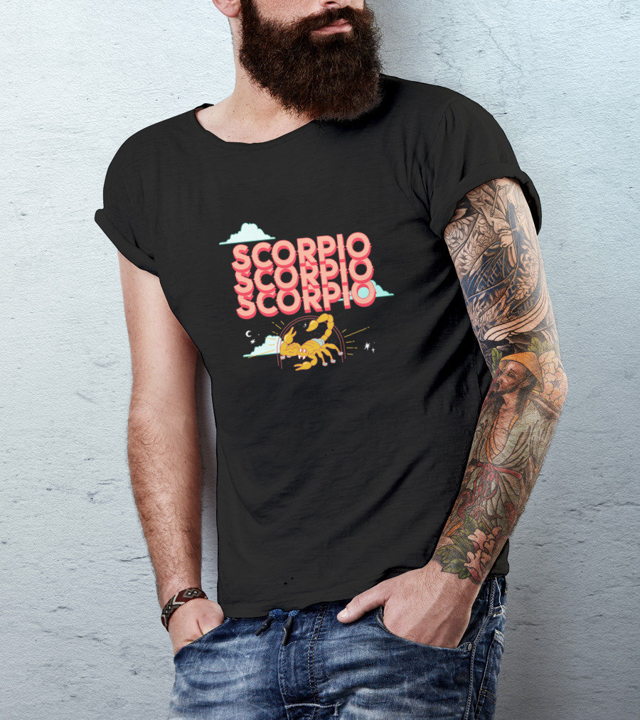 SCORPIO Zodiac Scorpion Cloud Night Sky T-Shirt