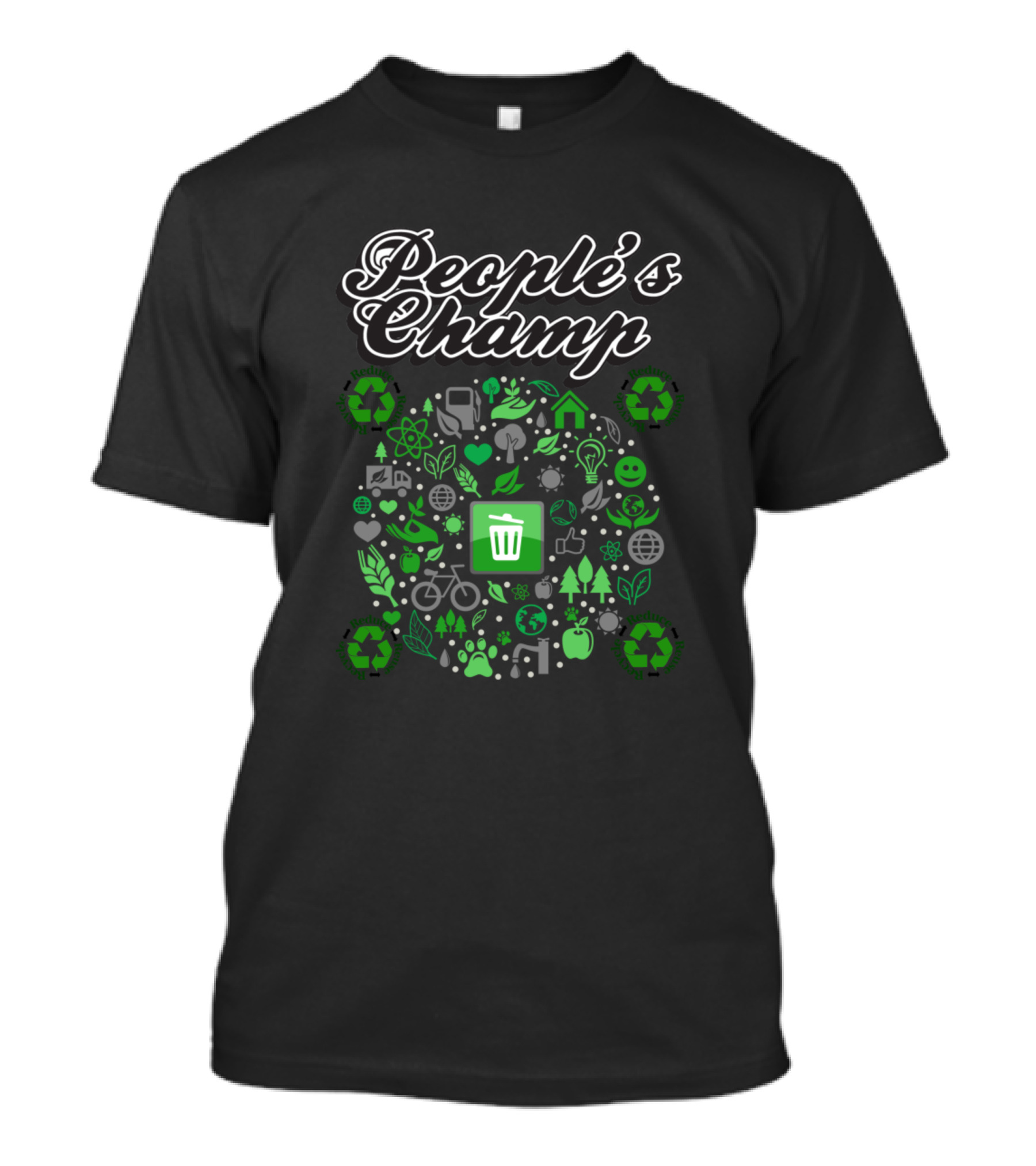 People's Champ Support Recycle Save Nature Eco Icons T-Shirt