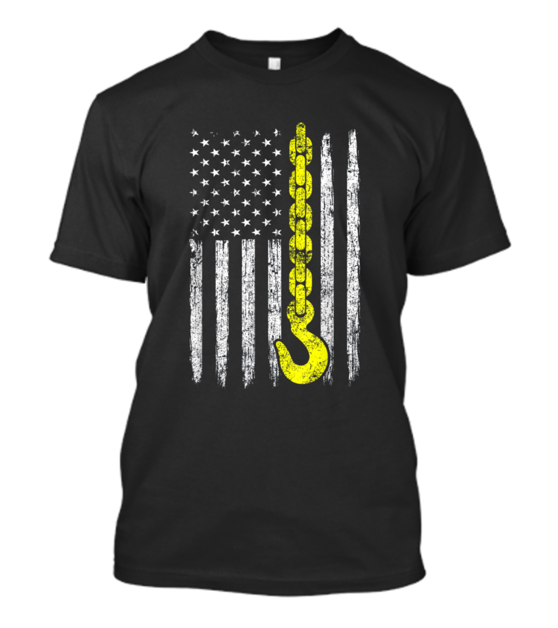 Truck Driver Hook American Flag Chain Apparel USA T-Shirt
