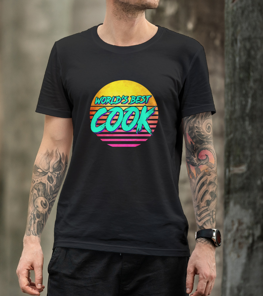 World's Best Cook Retro Sunset T-Shirt