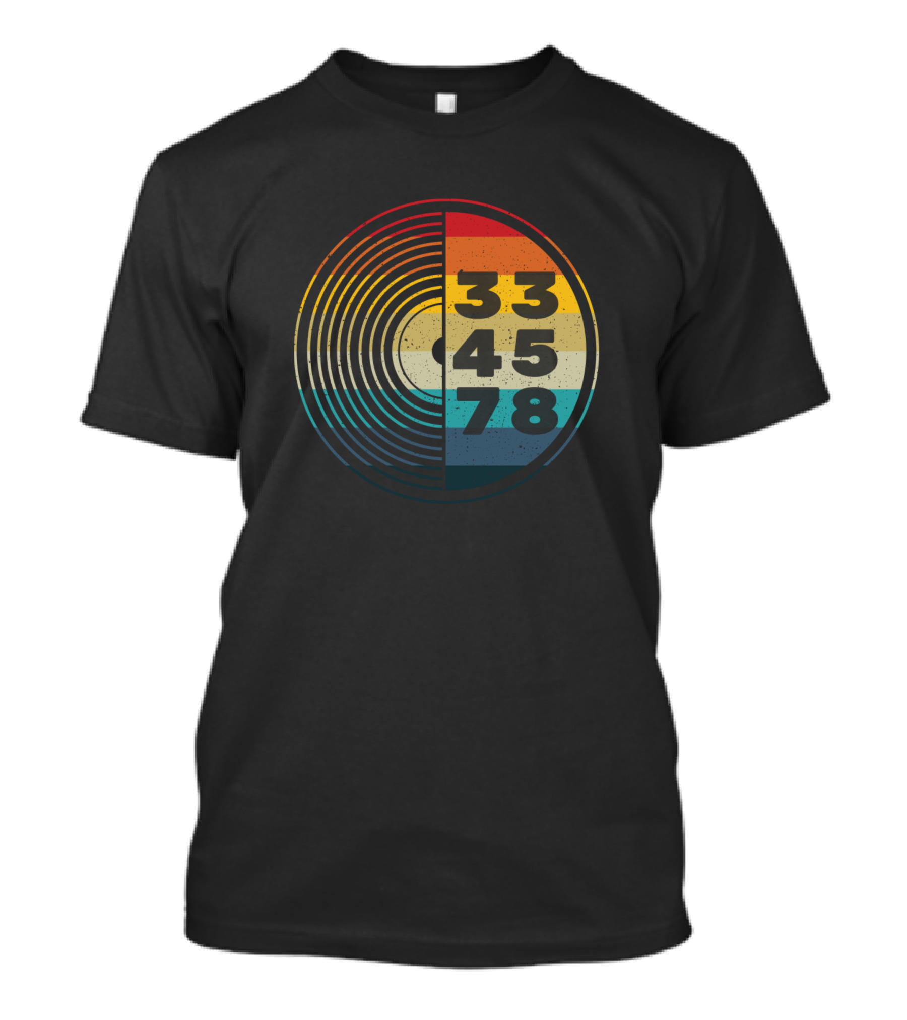 33 45 78 Rpm Lp Vinyl Collector Retro Circle T-Shirt