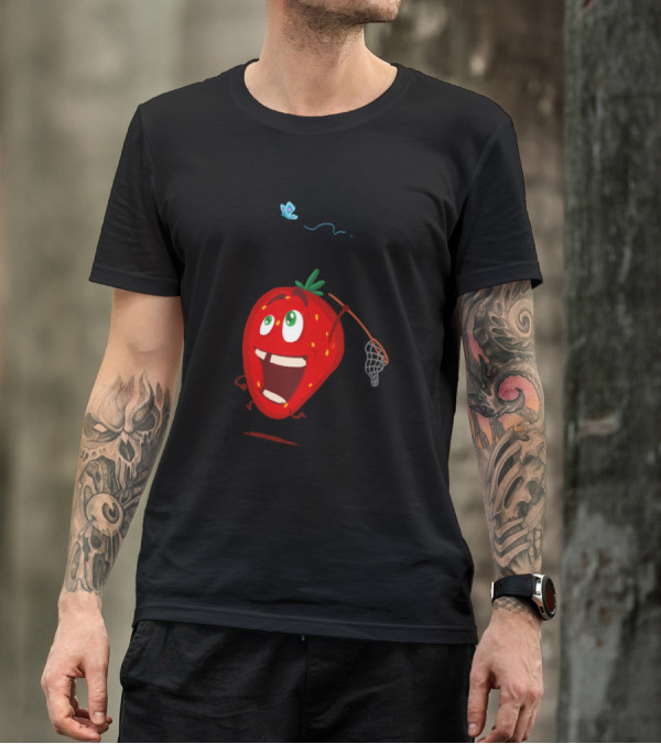 Chasing Strawberry With A Butterfly Net T-Shirt