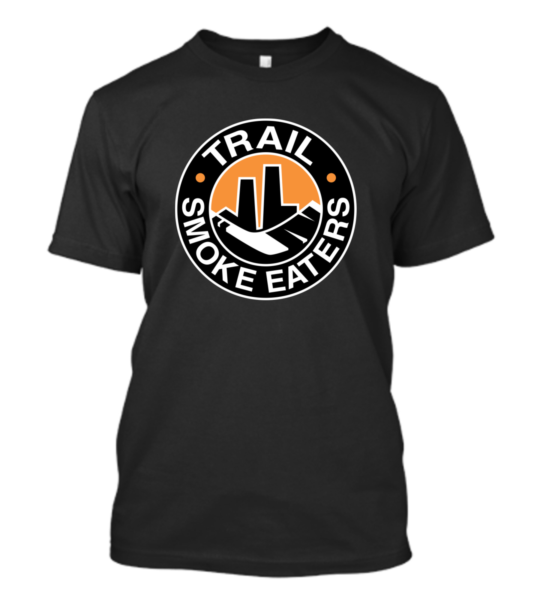 Trail Smoke Eaters Hockey Team Logo Iconic Circular Emblem With Smokestacks T-Shirt