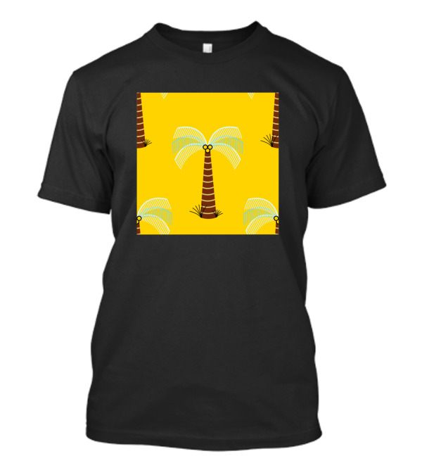 Tropical Palm Coco Yellow Background T-Shirt