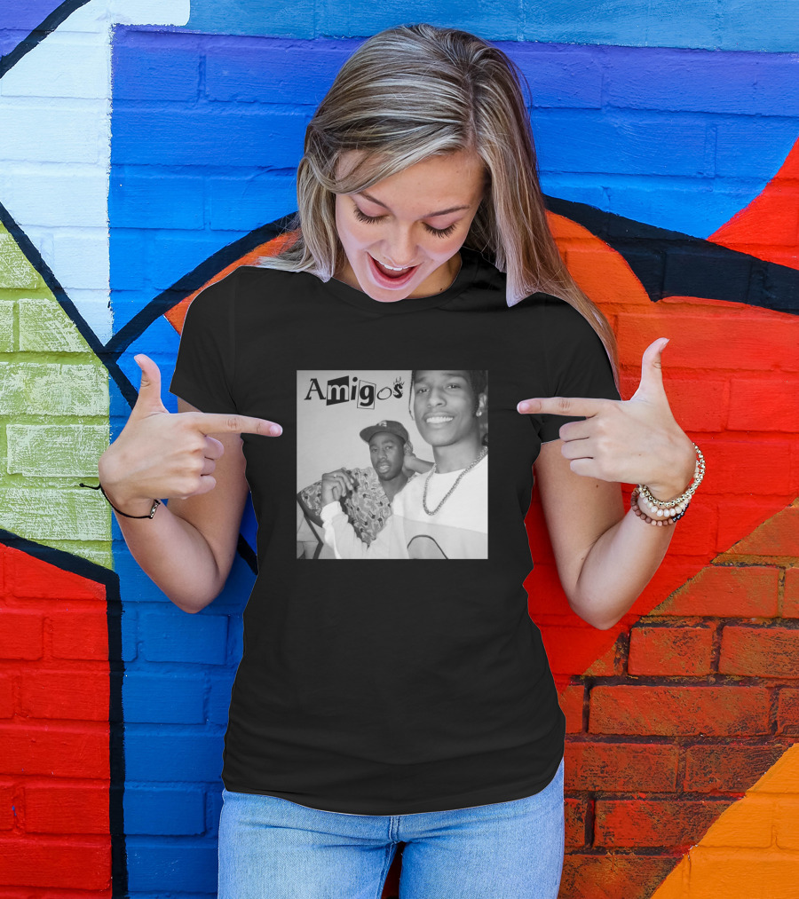 Amigos Tyler And Rocky Black And White Image Friends Series 002 T-Shirt