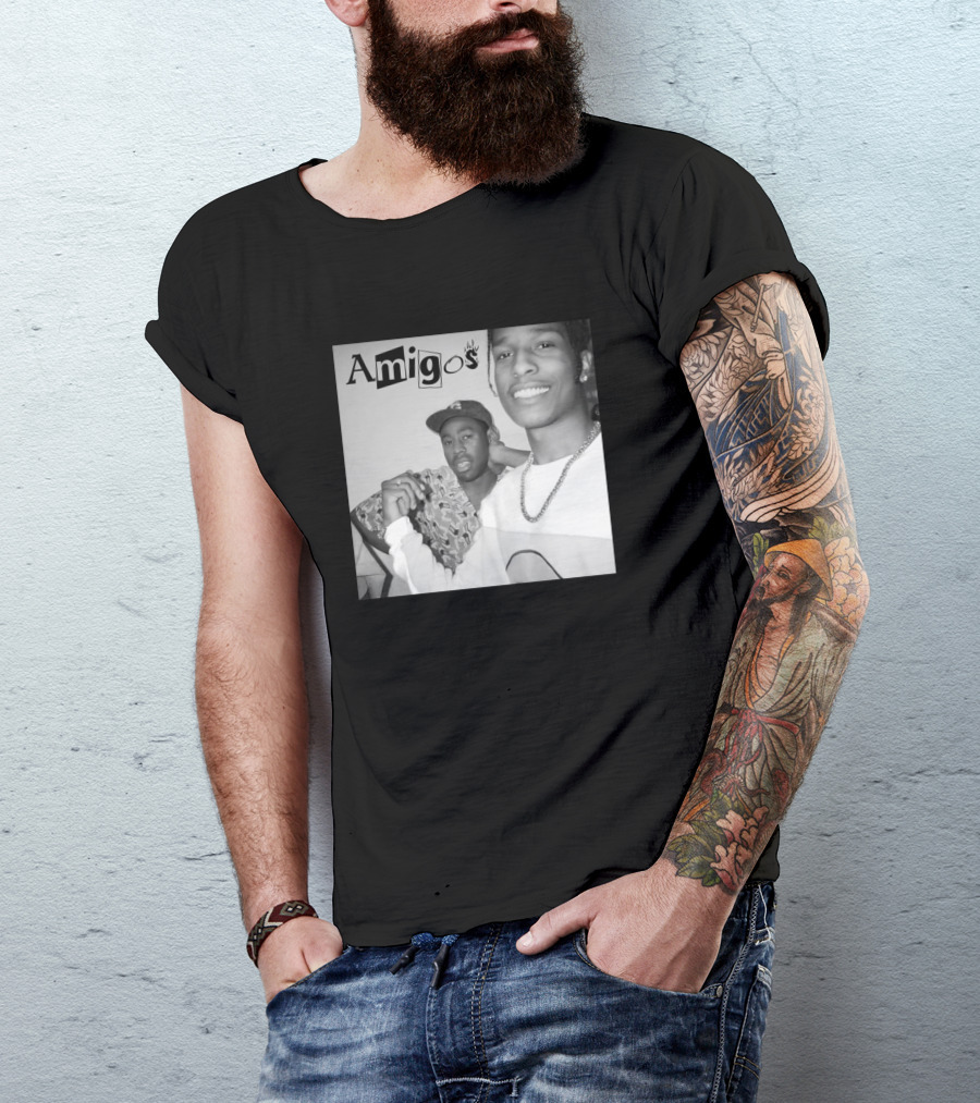 Amigos Tyler And Rocky Black And White Image Friends Series 002 T-Shirt