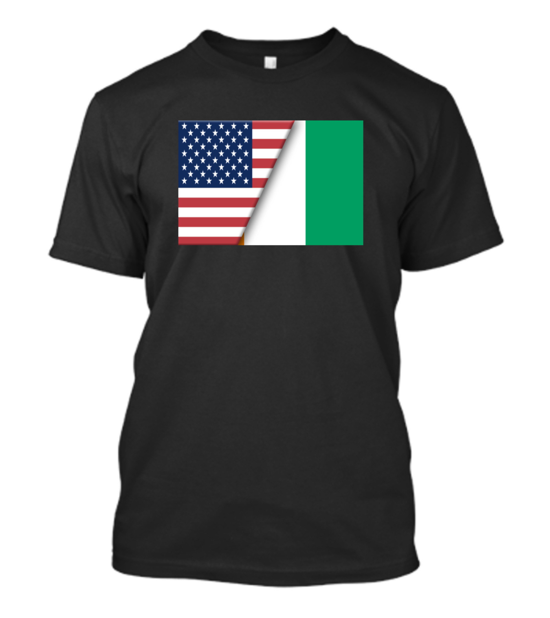 Usa Flag Ivory Coast Immigrant Ancestry Homeland Dual Flags T-Shirt