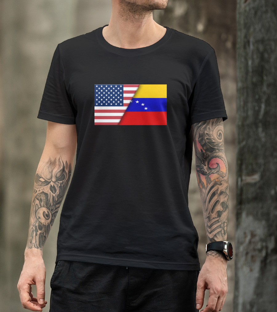 USA Flag Venezuela Venezuelan Flag Immigrant Ancestry Connection T-Shirt