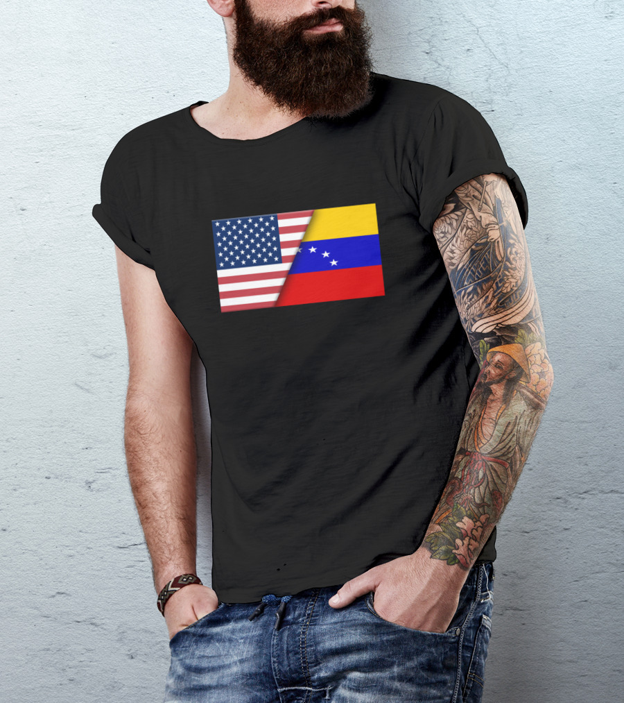 USA Flag Venezuela Venezuelan Flag Immigrant Ancestry Connection T-Shirt