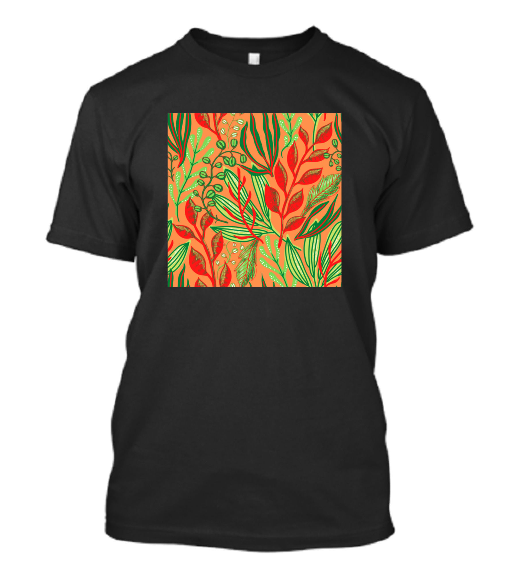 Vibrant Leaves Multicolor Tropical Foliage T-Shirt