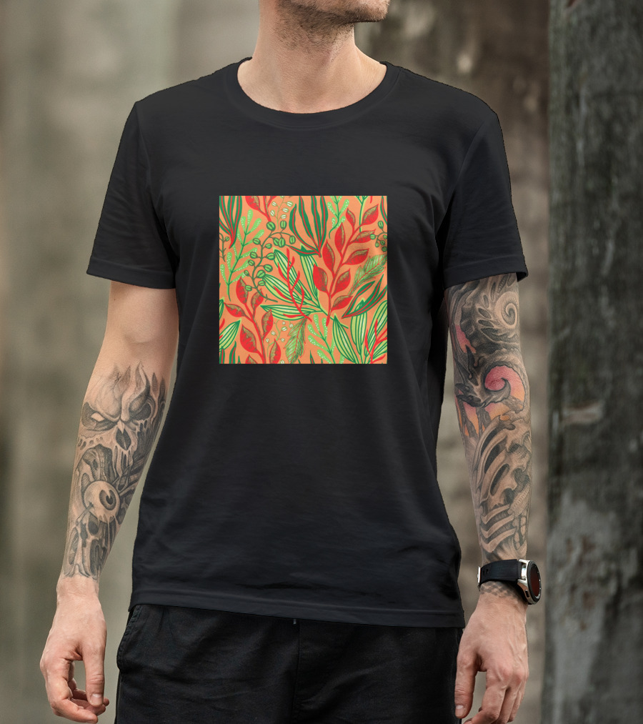 Vibrant Leaves Multicolor Tropical Foliage T-Shirt
