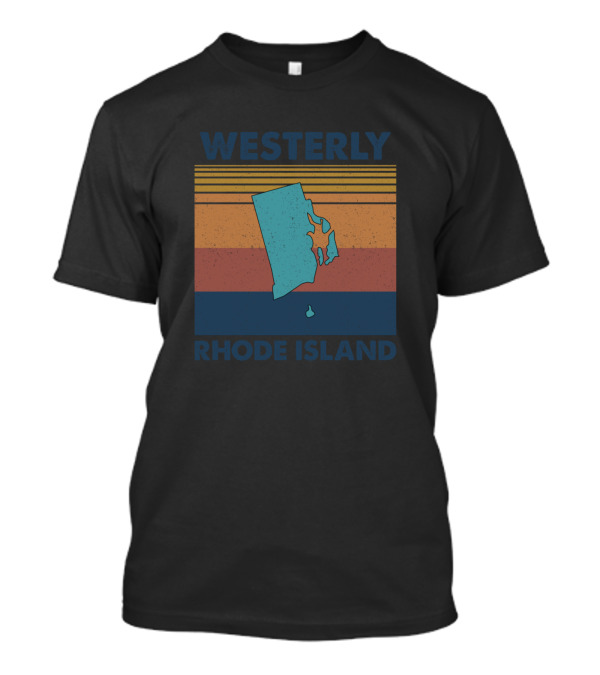 Westerly Rhode Island Vintage Map Stripes T-Shirt