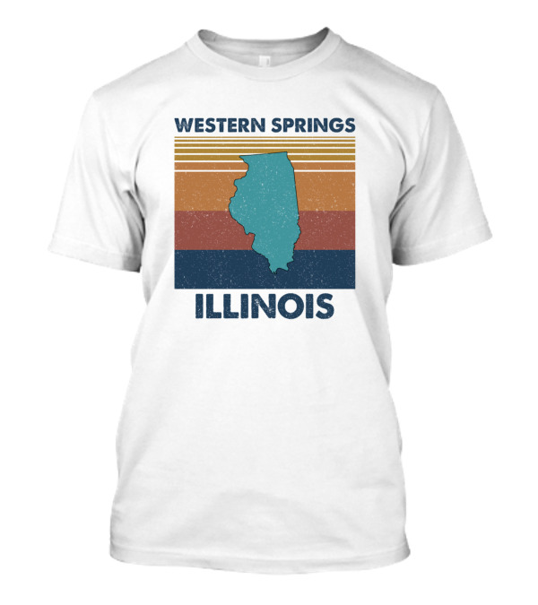 WESTERN SPRINGS ILLINOIS VINTAGE STATE OUTLINE T-Shirt