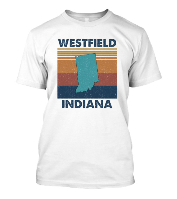 Westfield Indiana Retro Stripes Map T-Shirt