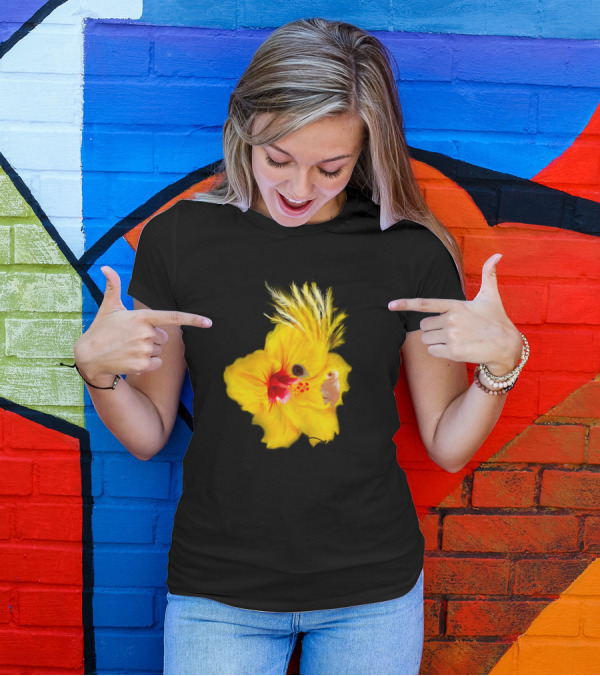 Aloha Cockatiel Yellow Hibiscus Fusion T-Shirt