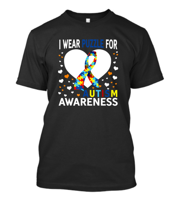 I Wear Puzzle For Autism Awareness T-Shirt